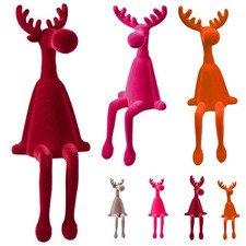 Elch Kantenhocker Figur Rentier Deko Weihnachten Weihnachtsdeko pink orange rot