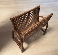 Vintage Zeitungsständer Bambus Rattan Holz