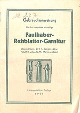 Faulhaber Rehblatter-Garnitur Gebrauchsanweisung Lockjagd Lockruf 1954