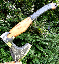 Axt Wikinger Odin Thor Mittelalter WIKINGER-Axt Mit Wolf Wolfstatze  (VA14)