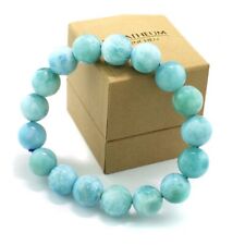 Wert 1280 Euro Larimar Armband dehnbar Kugeln 12 mm AAAA türkisblau Flex-Armband