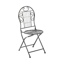 Gartenstuhl Metallstuhl Vintage Klappstuhl Dekostuhl nostalgisch Metall  schwarz