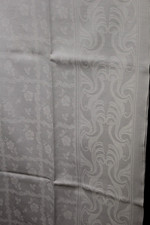 alte Tischdecke, Tafeltuch, Damast, Blumen und Vögelfüße, Monogramm, ART DECO