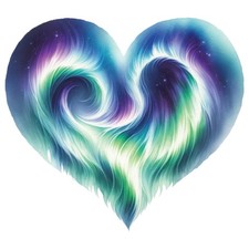 Aquarell Aurora Herz 9x9 cm