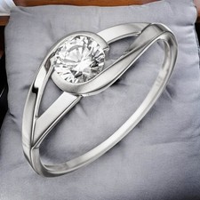 Damen Ring 333 Gold Weißgold