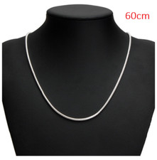 925 Sterlingsilber beschichtet solide Halskette 3mm Schlangenkette 40 - 60cm