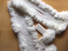 Einsteck-Schal und passende Stulpen extravagant Wolle/Acryl und Angora