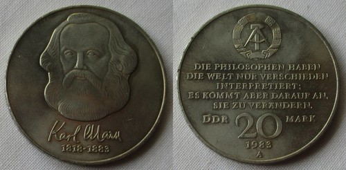 Ddr gedenk münze mark karl - gedenk, 20