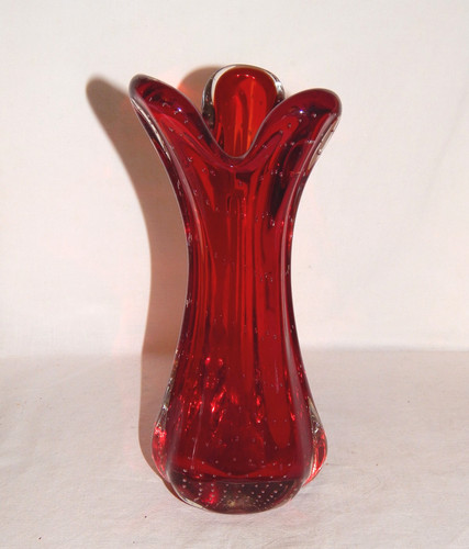 Murano glas vase rot - murano,