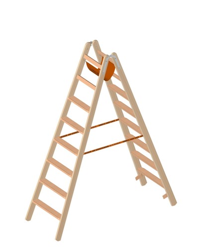 Holzstehleiter mit stufen - mit,