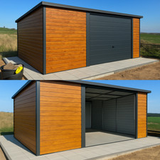 Blechgarage 4x4 m Carport Schuppen Garage Metall Kfz Lager Lieferung Montage