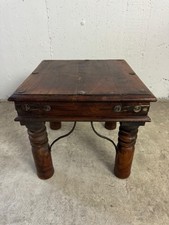 Indischer Massivholz Beistelltisch Shabby Vintage Stil 40x44x44 cm Unikat