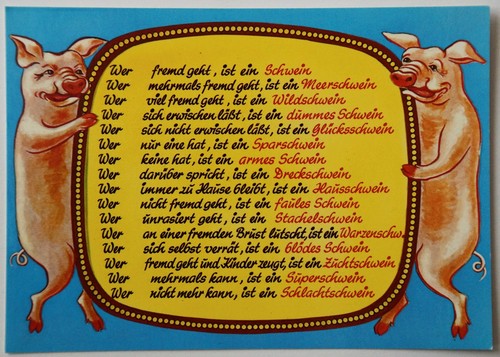 Postkarte schweinerei - postkarte, "schweinerei"
