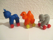 DDR, 3 originale und verschiedene Rolltiere, Elefant, Esel und Kamel !!!