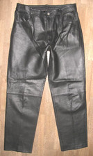 schwarze Herren LEDERJEANS /