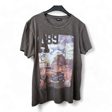 IDENTIC - Kurzarm - T-Shirt - Gr. L - grau mit farbigem Print