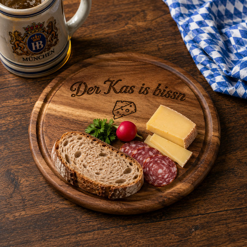 Fleischbrett rund akazienholz - fleischbrett,