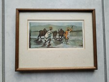 Bild Batik Motiv  "Wasserbüffel" Unikat gerahmt im Holzrahmen