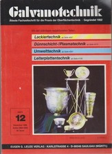 GALVANOTECHNIK. Band 89 -