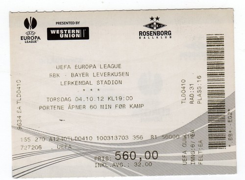 Ticket rosenborg trondheim - ec,