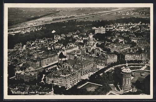 Mannheim fliegeraufnahme - ak,