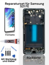 Für Samsung Galaxy S21 FE 5G SM-G990B LCD Display mit Rahmen Ersatzteil Schwarz