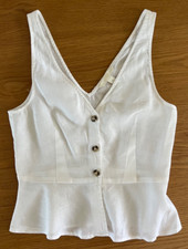 H&M  +++ TOP Bluse  Gr. 34 in weiß  -  sommerlich