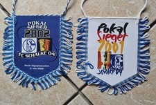 2 Schalke 04 Wimpel DFB POKALSIEGER 2001 + 2002 Pennant S04 Fussball UItras Fan
