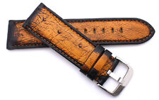 Uhrenarmband 24mm /22 echt Strauß braun kompatibel Panerai Schließe made Germany
