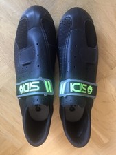 SIDI Rennradschuhe Fahrrad Schuhe Retro Größe 44 schwarz grün + 2x Adapterplatte
