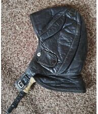 Fliegerkappe Motorradkappe Leder Vintage Dunkelbraun