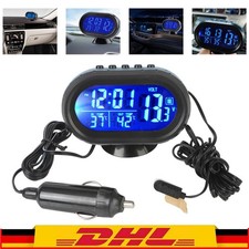 Mini Auto Digital Uhr LCD Thermometer KFZ Temperatur Wecker Außen und Innen !~