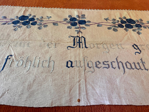 Sehr altes echtes spruchtuch - sehr,
