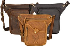 Leder Beintasche Herren Motorrad Tasche Hüfttasche Adler Prägung Live to Ride