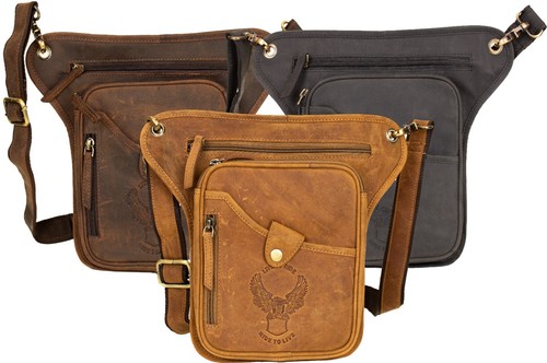 Leder beintasche herren - leder,