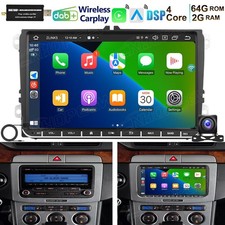 64G Android 15 Autoradio Carplay GPS Navi FM DAB+ Für VW PASSAT B6 B7 CC MAGOTAN
