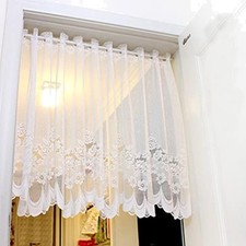Transparente Scheibengardinen Kurzstores Landhausstil Weiß für Schlafzimmer W...