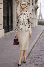 Vintage Kostüm Seide Brokat