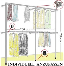 begehbarer Kleiderschrank Kleiderständer Kleiderstange  Wand Garderobe Art W.09 