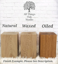 Massive Eiche hohe Holz Block Balken Lampe Beistell Nachttisch