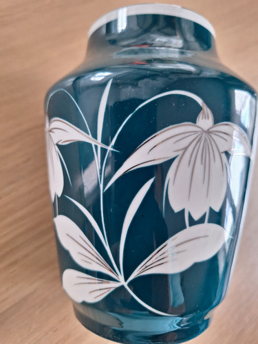 Ddr porzellan vase - vase, blaugrün