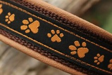 Hundehalsband Leder Pfoten