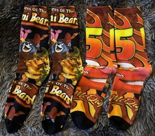 Socken Herren Einheitsgröße Lustige Motive 2x Paar Mehrfarbig 