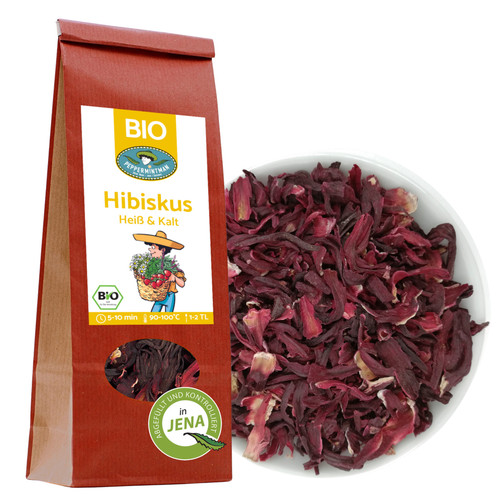 Bio rote hibiskusblüten - bio, 100%