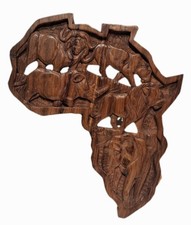 Vintage Wandbehang Holzdekoration afrikanische Holzschnitzerei BIG FIVE AFRIKA