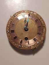 Antikes Spindel - Taschenuhrwerk 18K Gold Zifferblatt um 1800,  defekt, wundersc