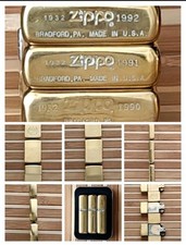 3 Zippo Solid Brass Vintage 1932-1990 / 1932-1991 /1932-1992 .