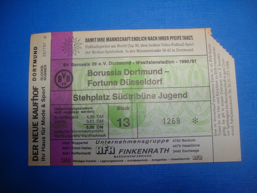 Ticket bvb dortmund - 90/91,