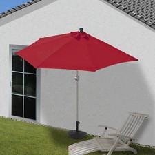 Alu-Sonnenschirm halbrund Lorca, Balkonschirm, UV 50+ 300cm bordeaux mit Ständer