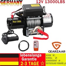 Elektrische Seilwinde 12V 13000LBS 5909KG Motorwinde Offroadwinde Stahlseil Funk